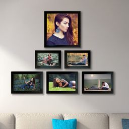Kuber Industries Set Of 6 Black Collage Photo Frames-44