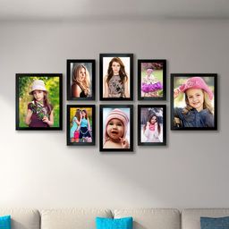 Kuber Industries Set Of 8 Black Collage MDF Photo Frames-11