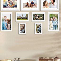 Art Street Set Of 9 White Solid Wall Photo Frames-5