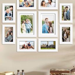 Art Street Set Of 10 White Solid Individual Wall Photo Frames-45
