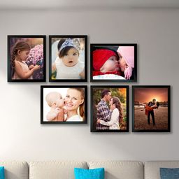 Kuber Industries Set Of 6 Black Collage Wall Photo Frames-46