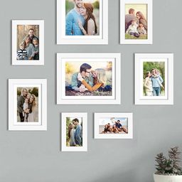 Art Street Set Of 8 White Solid Wall Photo Frames-13
