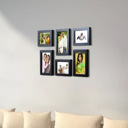 Stuthi Arts Black 6 Pieces Wooden Wall Photo Frames Set-image-42