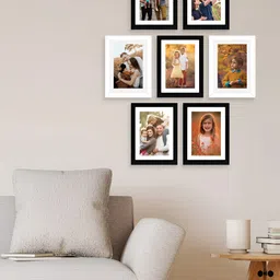 Stuthi Arts Black & White 6 Pieces Wooden Wall Photo Frames Set-picture-17