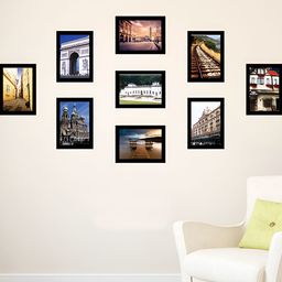 ArtzFolio Black 9 Pieces Wooden Wall Photo Frames-16