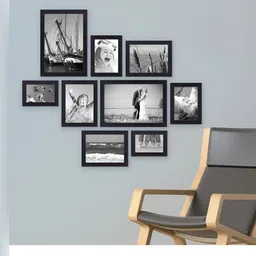 ArtzFolio Black 9 Pieces Wooden Wall Photo Frames-17