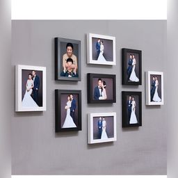 ArtzFolio White Black 9 Pieces Wooden Wall Photo Frames-image-68