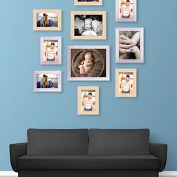 ArtzFolio Beige & White 10 Pieces Wooden Wall Photo Frames-image-52