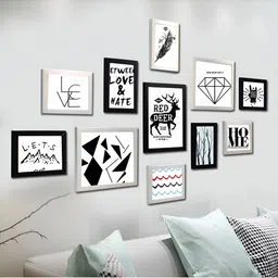 ArtzFolio Black White 11 Pieces Wooden  Wall Photo Frames-image-87