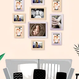 ArtzFolio  White & Brown 10Pcs Wooden Wall Photo Frames-image-89