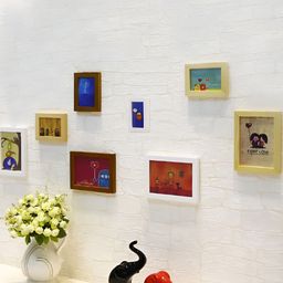 ArtzFolio Yellow Brown 8 Pieces Wood Wall Photo Frames-19