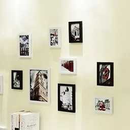 ArtzFolio Black & White 10 Pieces Wooden Wall Photo Frames-8