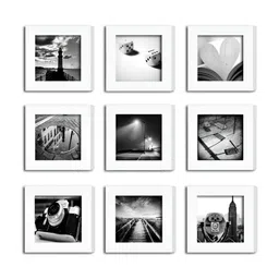 ArtzFolio White 9Pcs Wooden Wall Photo Frames-image-45
