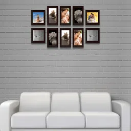 ArtzFolio Brown 10Pcs Wooden Wall Photo Frames-image-31
