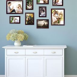 ArtzFolio Brown 9Pcs Wooden Wall Photo Frames-image-33