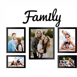 Stuthi Arts Black 5 Pieces Glass Wall Photo Frames-image-48