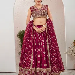 Chandbaali Embellished Beads & Stones Ready To Wear Lehenga & Blouse With Dupatta-picture-31