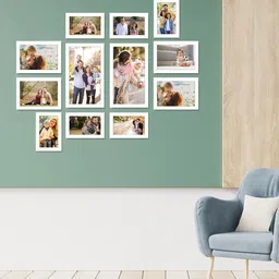 RANDOM Set Of 12 White Solid Individual photo frames-35