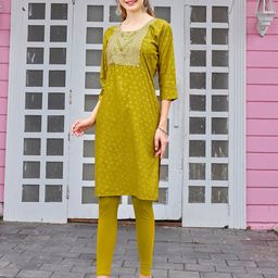 Anouk Ethnic Motifs Printed Mirror Work Kurta-image-16