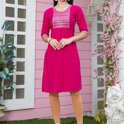 Anouk Ethnic Motifs Yoke Design Sequinned & Pleated Detail Empire Style Straight Kurta-image-79