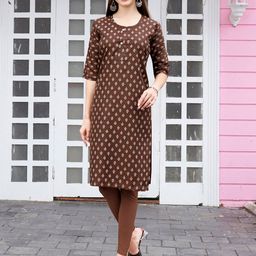 Anouk Ethnic Motifs Printed Round Neck Kurta-picture-6