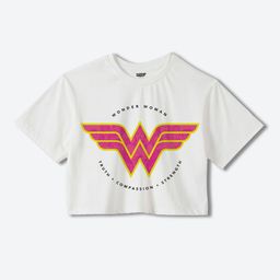 YK Warner Bros Girls Typography Wonder Woman Printed Boxy T-shirt-image-19