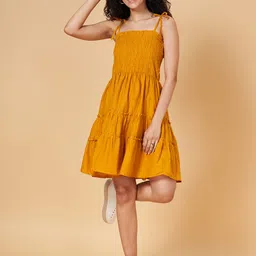 YU by Pantaloons Shoulder Straps Flared Cotton Dress-43