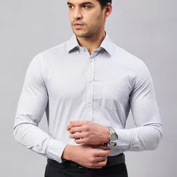 LOUIS STITCH Comfort Regular Fit Micro Ditsy Printed Pure Cotton Formal Shirt-image-83