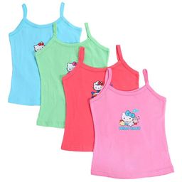 Bodycare Kids Girls Pack of 4 Assorted Hello Kitty Printed Cotton Innerwear Vests-12