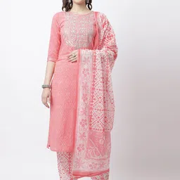 Rajnandini Women Ethnic Motifs Printed Pure Cotton Kurta with Trousers & Dupatta-10