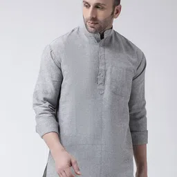RIAG Band Collar Long Sleeves Cotton Kurta-picture-56
