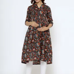 CRAFIQA  Floral Printed Floral Maternity & Nursing Cotton Kurta-image-47