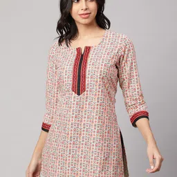 AKIMIA Geometric Printed Pure Cotton Kurti-21