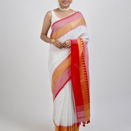 TEEJH Pure Cotton Saree With Woven Design Border-image-9