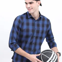 HIGHLANDER Men Slim Fit Checked Casual Cotton Shirt-picture-42