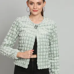 BROOWL Self Design Woollen Shrug-22