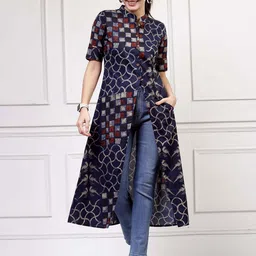Get Glamr Printed Longline Button Shrug-51
