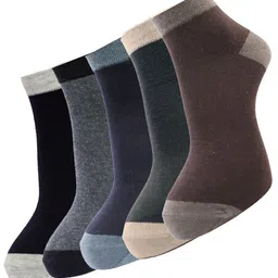 Dollar Socks Men Pack Of 5 Assorted Ankle-Length Cotton Socks-45