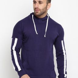 GRITSTONES Men Navy Blue Hooded Sweatshirt-image-108