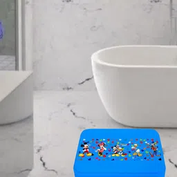 Kuber Industries Blue & Beige 2 Pieces Printed Bathroom & Kitchen Stool-100