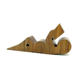 VAH Kya Bat Hai !! Brown Non-Slip Wooden Door Stopper-55