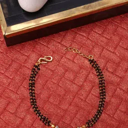 JEWELS GEHNA Women Gold-Toned & Black Handcrafted Mangalsutra Charm Bracelet-49