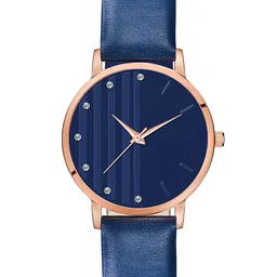 PERCLUTION ENTERPRISE Women Blue Dial & Blue Leather Straps Analogue Watch PE325-image-21