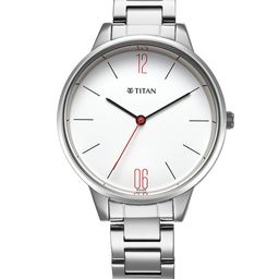 Titan Women Dial & Stainless Steel Bracelet Style Straps Analogue Watch 2648SM09-36