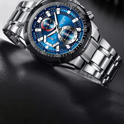 LONGBO Men Stainless Steel Bracelet Style Straps Analogue Watch Long-80135-Silver-Blue-image-55