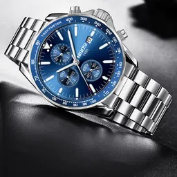 Nibosi Men Stainless Steel Bracelet Style Straps Analogue Watch NB-2610-M-SLVR-BLU-image-24