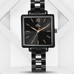 DressBerry Women Black Stainless Steel Bracelet Style Straps Analogue Watch DB-024-Black-image-17