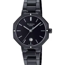 CASIO Women Black Dial & Black Stainless Steel Bracelet Style Straps Analogue Watch SH243-image-51