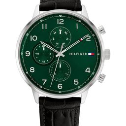 Tommy Hilfiger Men Embellished Dial & Leather Bracelet Style Straps Analogue Watch TH1791985-72