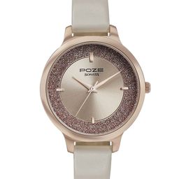Sonata Poze Women Embellished Dial & Leather Bracelet Style Straps Analogue Watch SP80011WL01-21